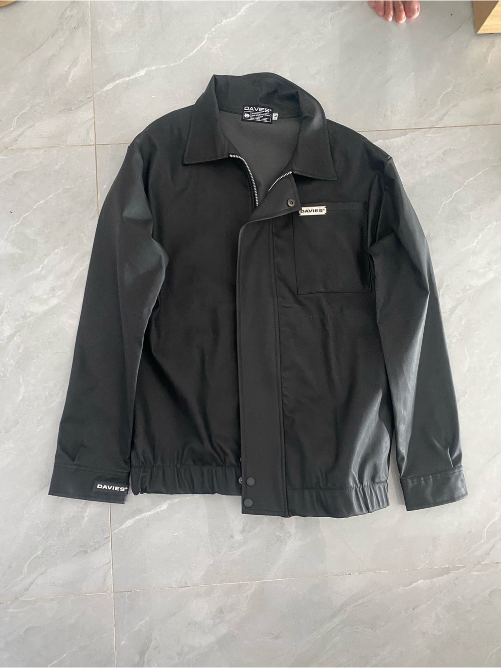 Davines Black Zip & Snap Windbreaker Jacket